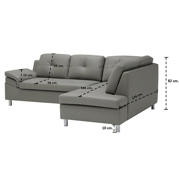 Trumble Sofa -Right Corner/Hem/ SL /Grey